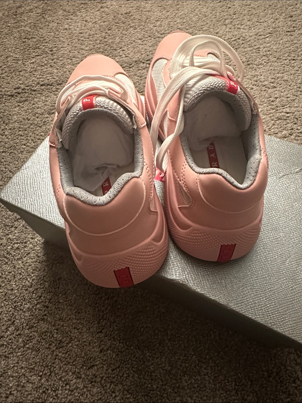 Prada Pink and Gray Women's Lace-Up Sneakers - Picture 7 of 7